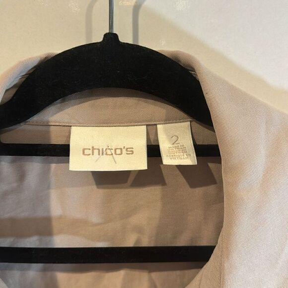 Chicos Tan Light weight jacket size 2 - Picture 2 of 5